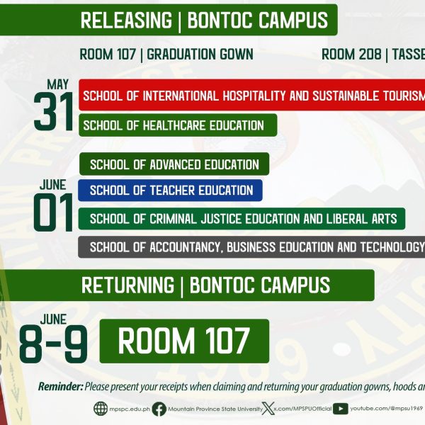 Notice to All Graduands – Bontoc and Tadian Campuses