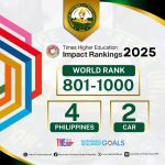 MOUNTAIN PROVINCE STATE UNIVERSITY RANKS 4TH IN THE PHILIPPINES, RECORDS SCORE GAINS IN THE 2025 TIMES HIGHER EDUCATION  IMPACT RANKINGS