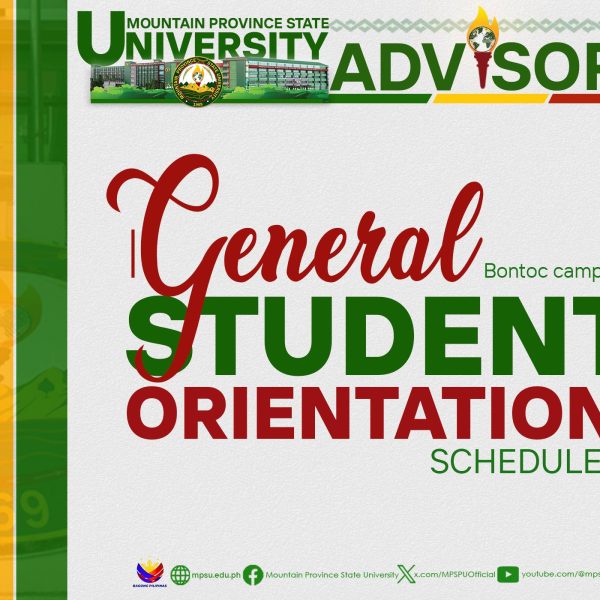 General Student Orientation Schedule – Bontoc