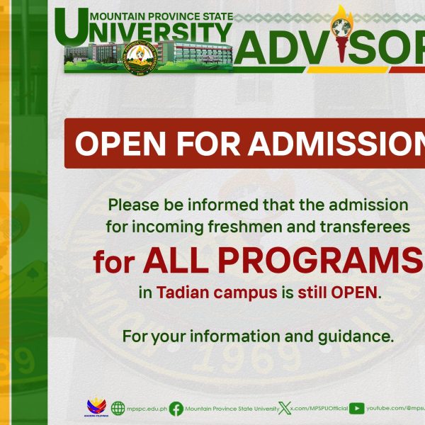 𝗔𝗗𝗠𝗜𝗦𝗦𝗜𝗢𝗡 𝗨𝗣𝗗𝗔𝗧𝗘: Tadian Campus Still Accepting Freshmen and Transferees for All Programs