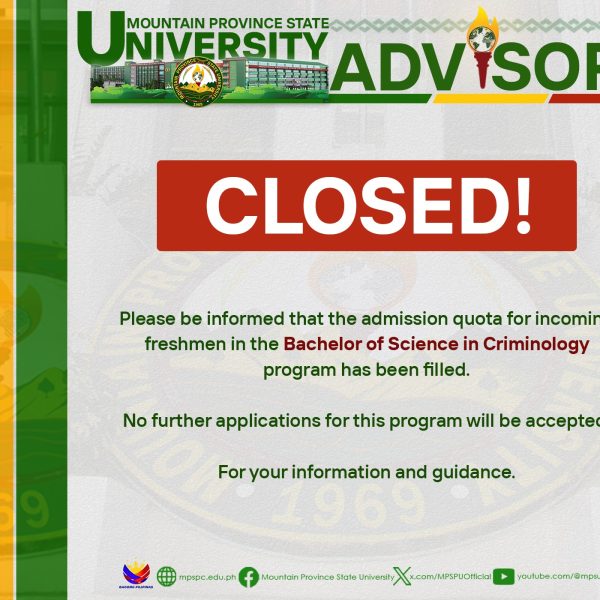 𝗔𝗗𝗠𝗜𝗦𝗦𝗜𝗢𝗡 𝗨𝗣𝗗𝗔𝗧𝗘: BSA & BSCrim Quota Filled