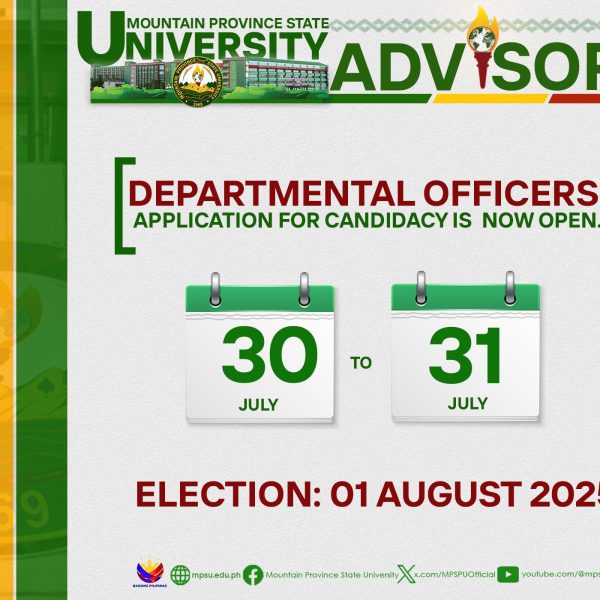 Filing of Candidacy for Dept. Orgs Opens July 30–31