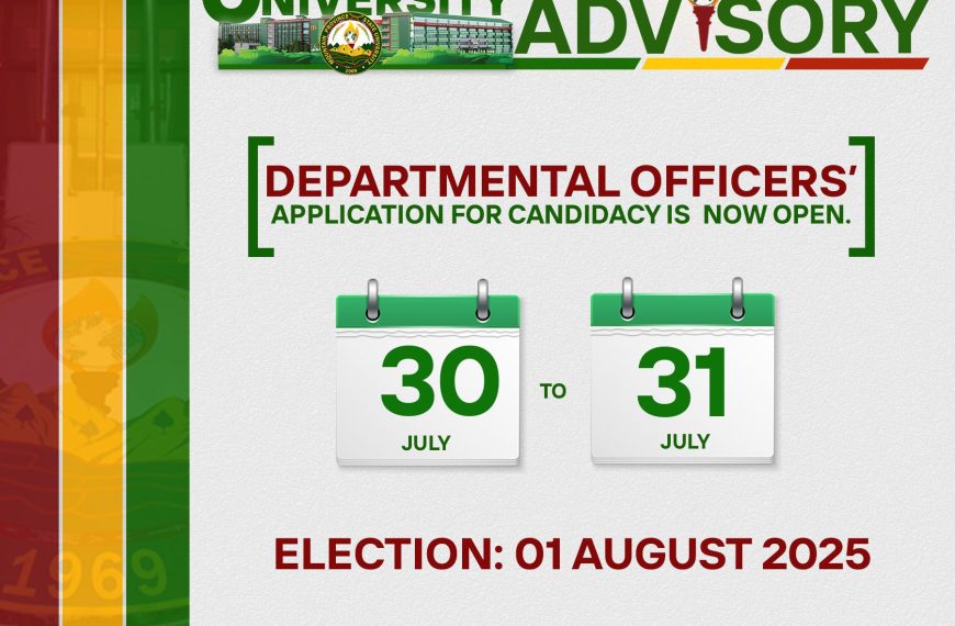 Filing of Candidacy for Dept. Orgs Opens July 30–31