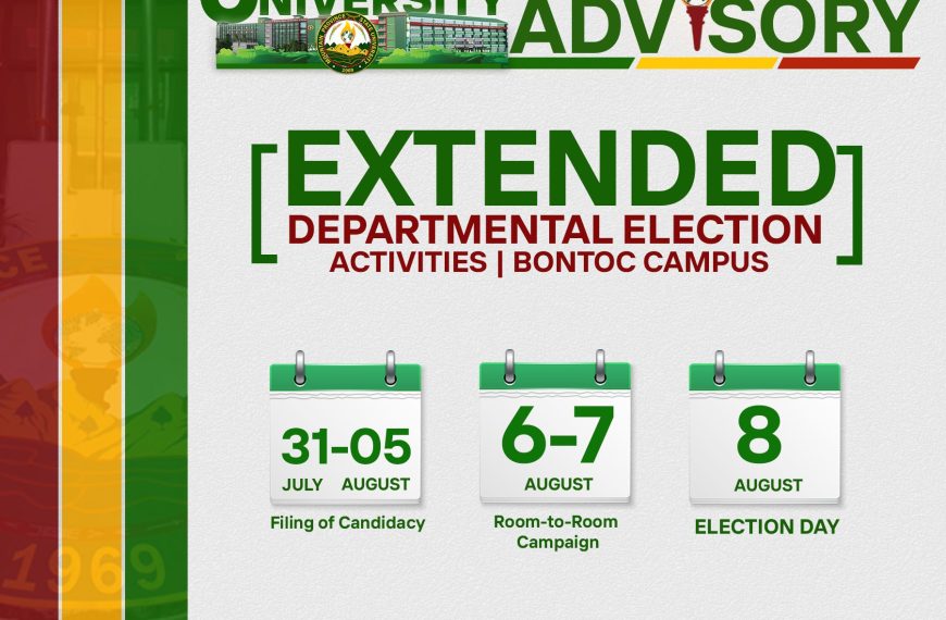 Filing of Candidacy Extended for Dept. Elections