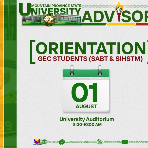 GEC Orientation for SABET & SIHSTM – Aug 1