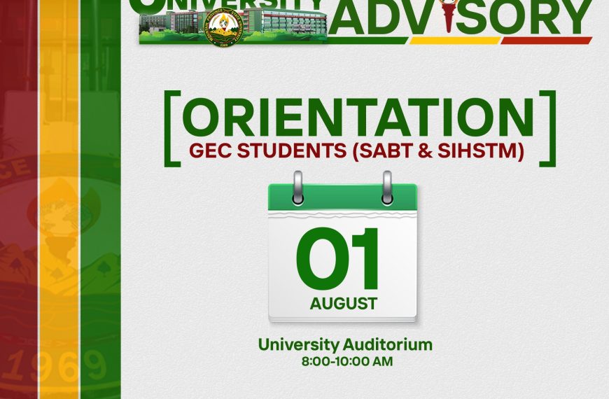 GEC Orientation for SABET & SIHSTM – Aug 1