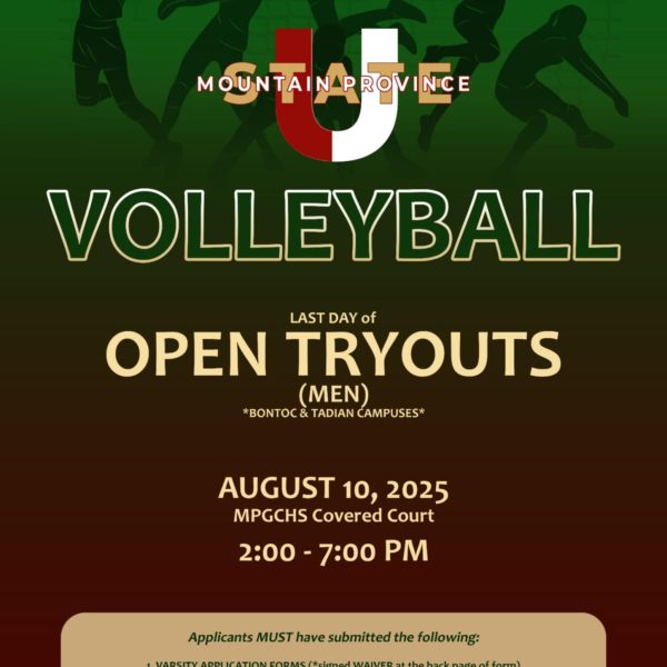 Last Day of Volleyball Men’s Tryouts – Aug 10