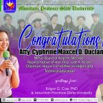 Atty. Cyphrine Duclan Designated to MPSU Board of Regents