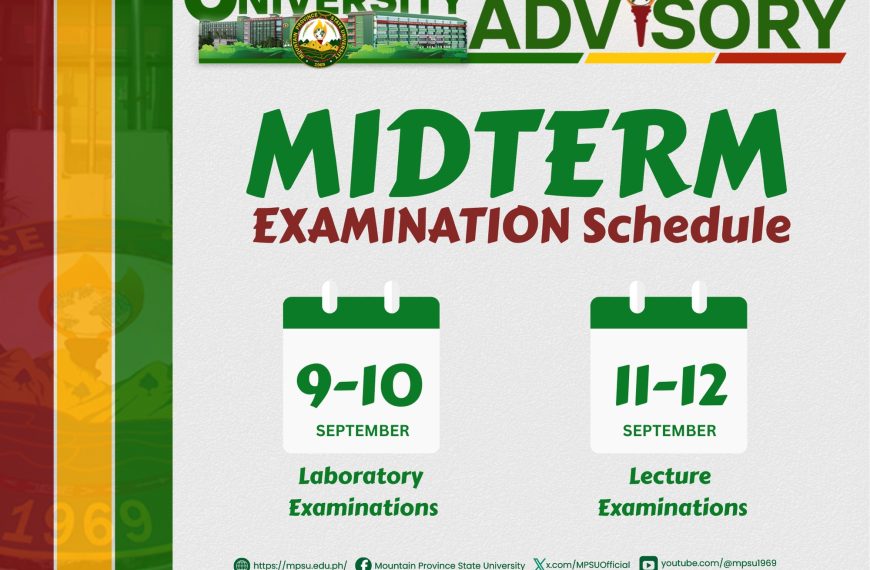 MPSU Midterm Examination Schedule