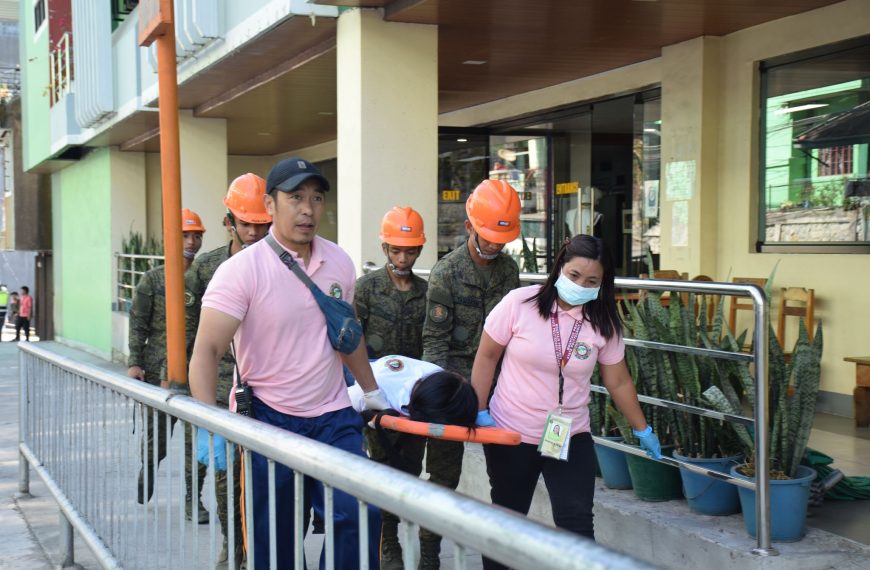College officials and personnel of the Bontoc campus participated in the First Quarter National Simultaneous Earthquake Drill