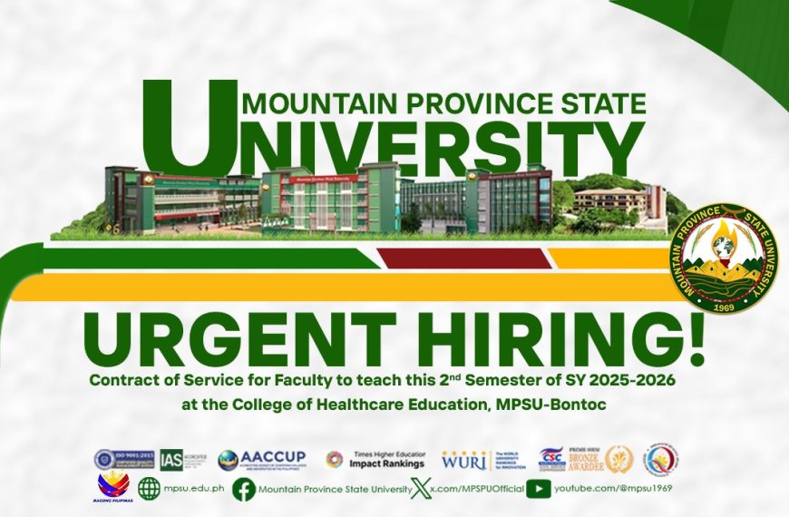MPSU-Bontoc Announces Urgent Hiring of 41 RLE Clinical Instructors