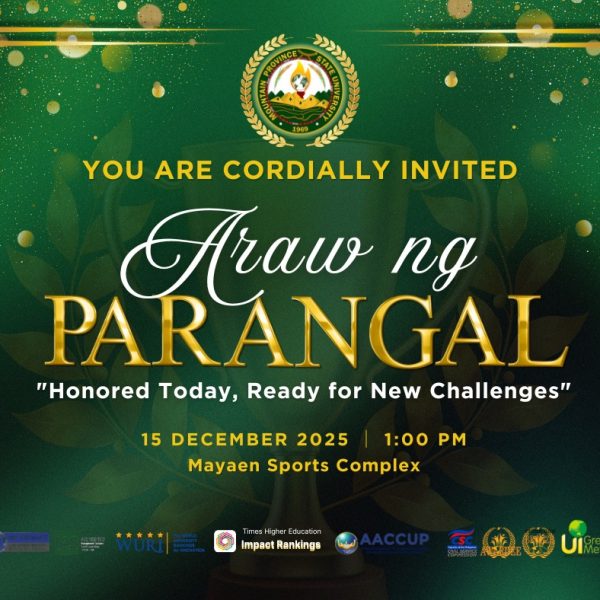 Invitation to Araw ng Parangal: MPSU-Bontoc Presidents and Deanโs Listers