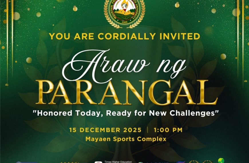 Invitation to Araw ng Parangal: MPSU-Bontoc Presidents and Dean’s Listers
