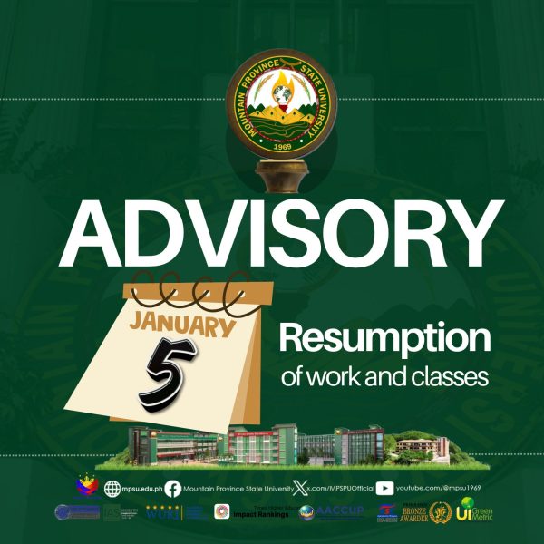 ADVISORY: Resumption of Work and Classess