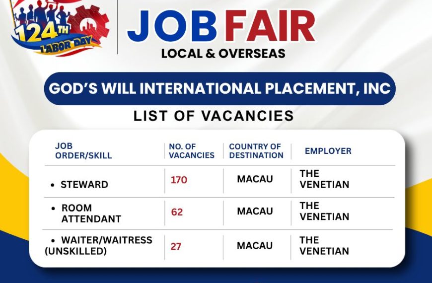 Job Fair 2026: List of Vacancies Released