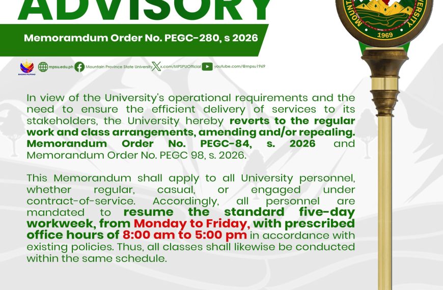 Memorandum Order No. PEGC-180, s. 2026