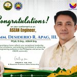 Congratulations: Commissioner Apag Conferred as ASEAN Engineer