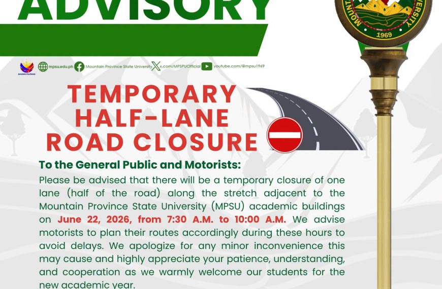 PUBLIC ADVISORY: TEMPORARY HALF-LANE ROAD CLOSURE