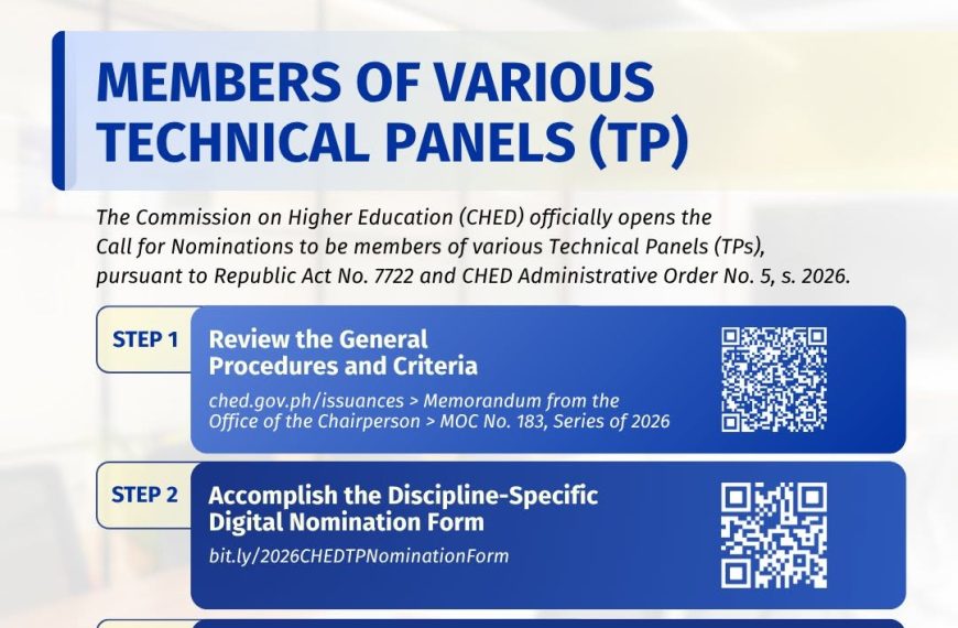 Call for Nominations: CHED Technical Panels 2026