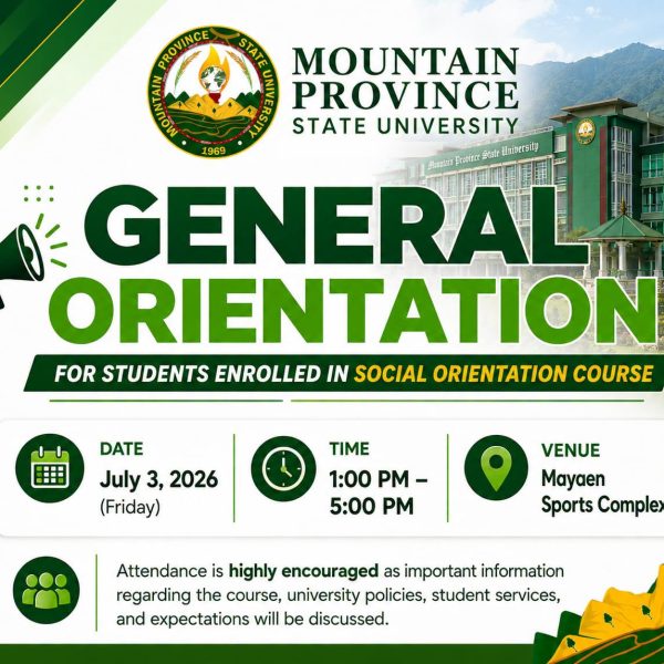 ATTENTION MPSU-BONTOC || Students Enrolled in Social Orientation Course