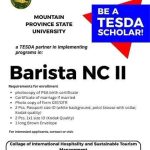 Be a TESDA Barista Scholar at MPSU!
