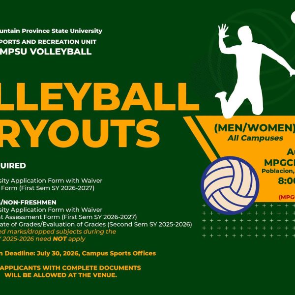 BE ONE OF US! II MPSU VOLLEYBALL TRYOUTS.