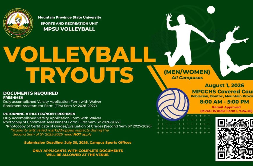 BE ONE OF US! II MPSU VOLLEYBALL TRYOUTS.