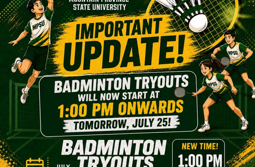 MPSU Badminton Tryouts Rescheduled