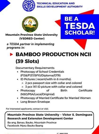 FREE TESDA SCHOLARSHIP & TRAINING OPPORTUNITIES