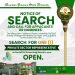 NOTICE OF SEARCH AND CALL FOR APPLICANTS OR NOMINEES