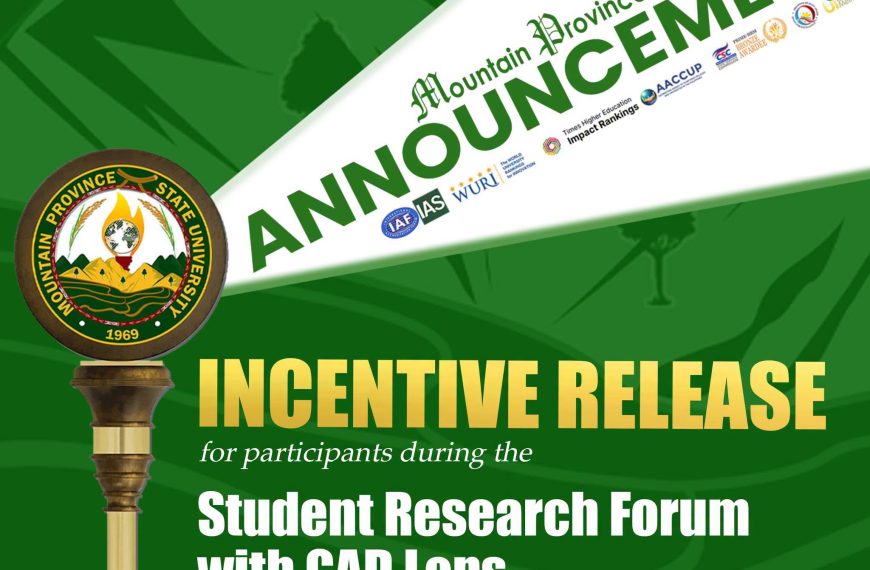 Incentive Release for Student Research Forum with GAD Lens Participants