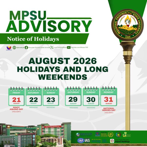 TWO LONG WEEKENDS AHEAD, MPSUans!