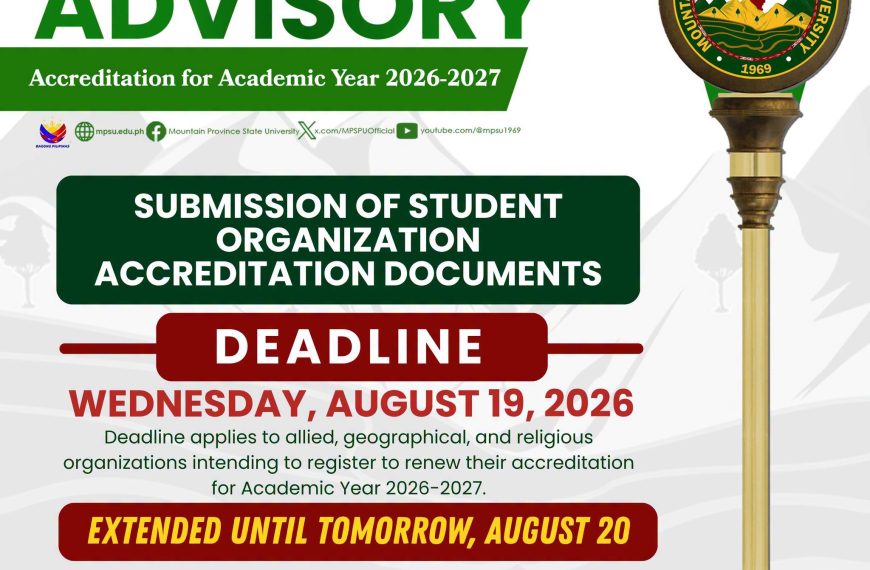 ADVISORY || DEADLINE EXTENDED to AUGUST 20, 2024