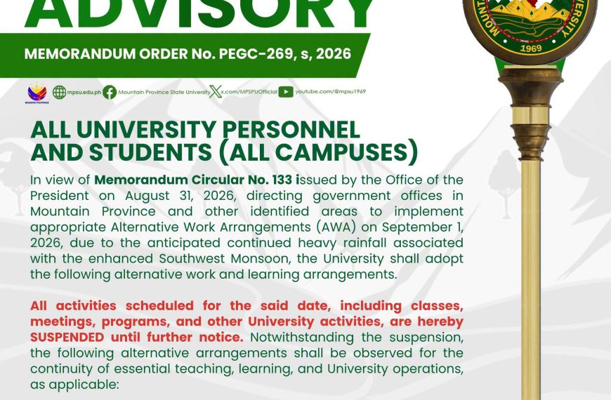 ADVISORY || Alternative Work and Learning Arrangements