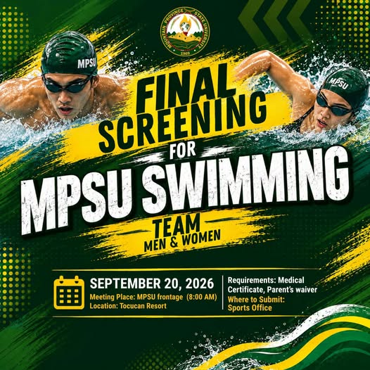 MPSU SWIMMING TEAM FINAL TRY-OUT SELECTION