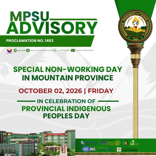MPSU ADVISORY | Special Non-Working Day in Mountain Province