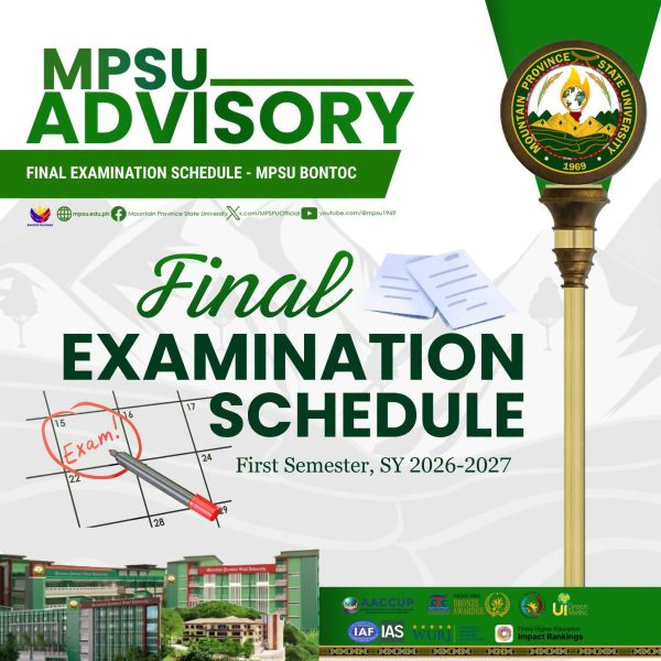𝐌𝐏𝐒𝐔 𝐀𝐃𝐕𝐈𝐒𝐎𝐑𝐘 | Final Examination Schedule for the first semester, SY 2026-2027.