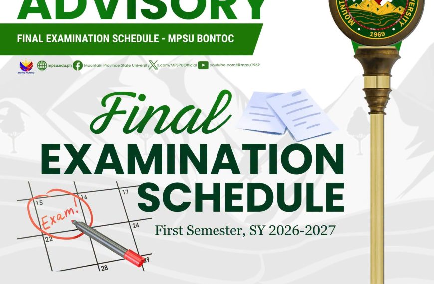 ๐๐๐๐ ๐๐๐๐๐๐๐๐ | Final Examination Schedule for the first semester, SY 2026-2027.