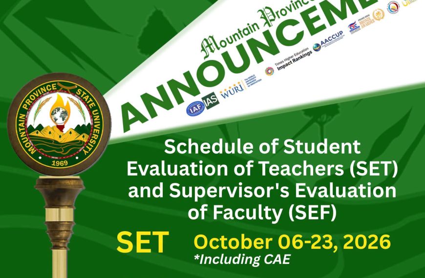 MPSU Announces Schedule for Faculty Evaluation Activities