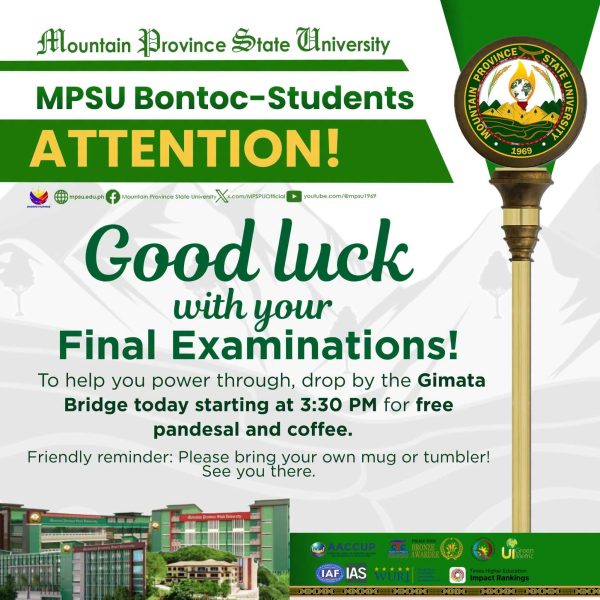 MPSU-Bontoc Finals Week Support: Free Snacks and Coffee Today