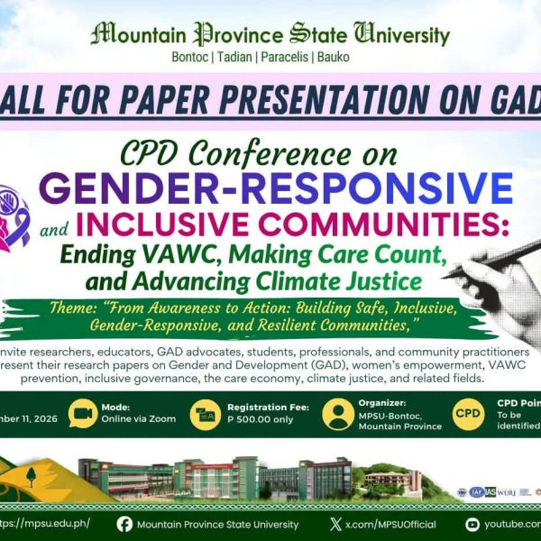 CALL FOR PAPER PRESENTATION || MPSU CPD Conference on Gender-Responsive and Inclusive Communities
