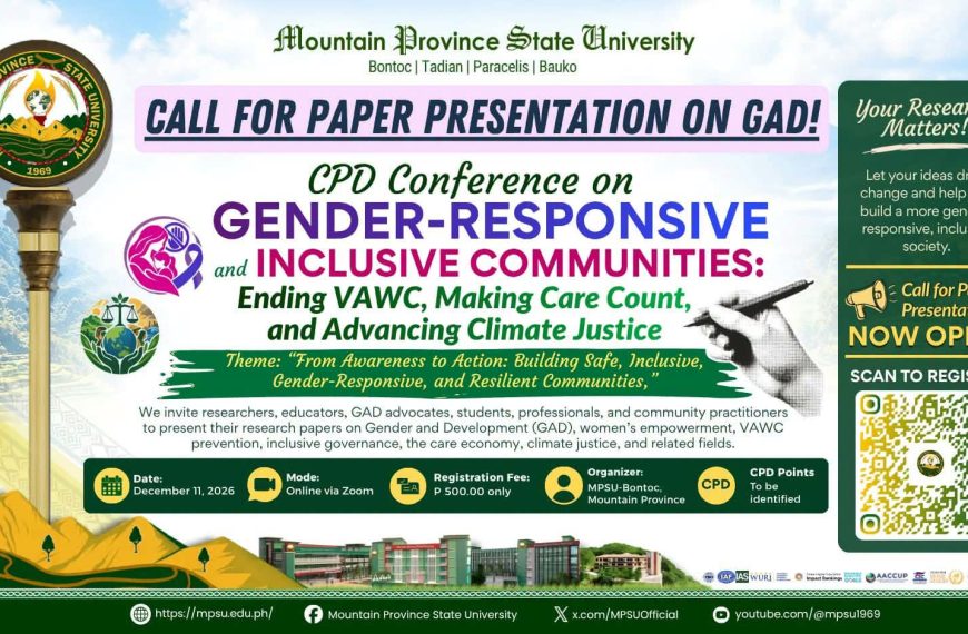 CALL FOR PAPER PRESENTATION || MPSU CPD Conference on Gender-Responsive and Inclusive Communities